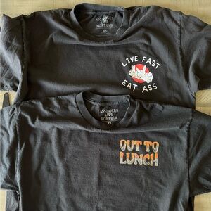 Adult Black Graphic Tees (2) - Assholes Live Forever